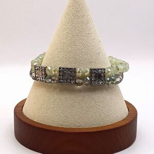 Vintage Beaded & Rhinestone Double Bracelet is Dazzling Perfect for Work or Play